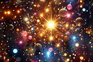 Obraz premium Soft shiny, glowing, colorful lights scattering in a dark background