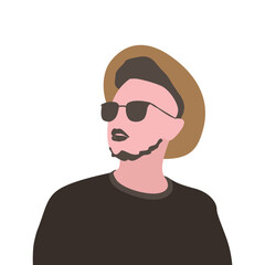 Vector Illustration of Man Wearing a Hat