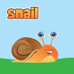 Colorful Snail Vector Illustration in Natural Setting