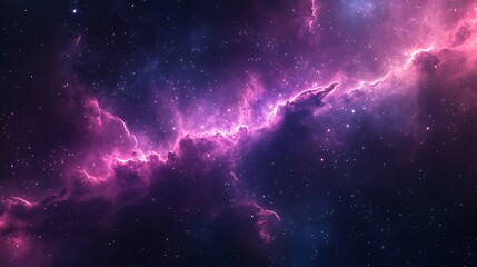 Fototapeta premium Pulsing neon fractals expanding endlessly through interstellar depths