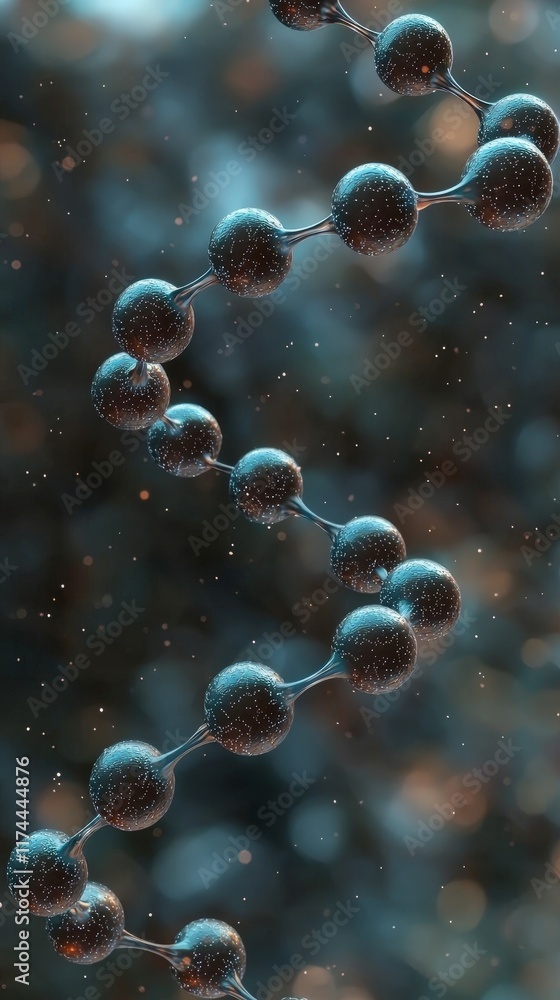 Poster abstract molecular structure 3d render of science and technology background