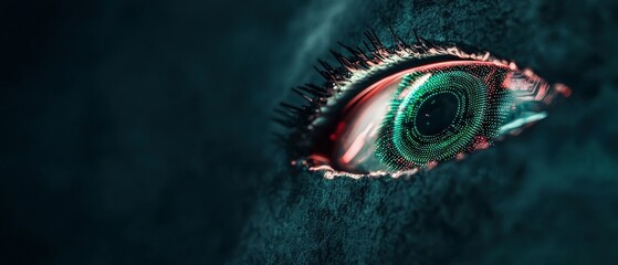 Futuristic Eye  AI Digital Art  Abstract Background  Cyberpunk  Sci Fi