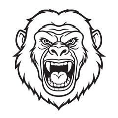 Fototapeta premium A gorilla head vector artwork illustration