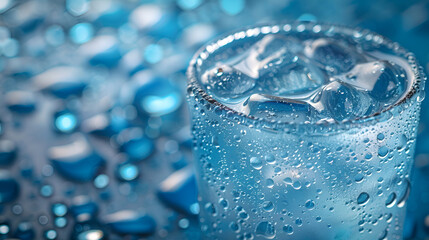 Glass of water with ice