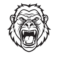 A gorilla head vector artwork illustration