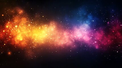 Fototapeta premium Abstract Cosmic Nebula with Glowing Particles and Dust