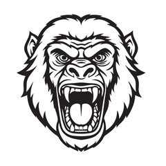 A gorilla head vector artwork illustration