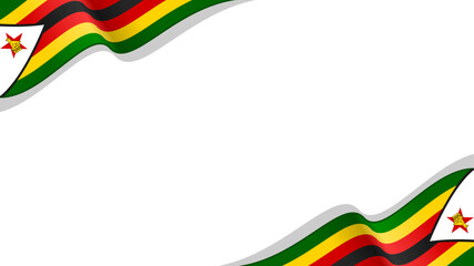 wavy zimbabwe flag vector background with copy space for text. zimbabwe national day