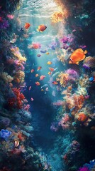 Obraz premium Vibrant Coral Reef Underwater Scene