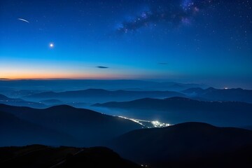 Obraz premium Stunning View of the Milky Way Galaxy at Night