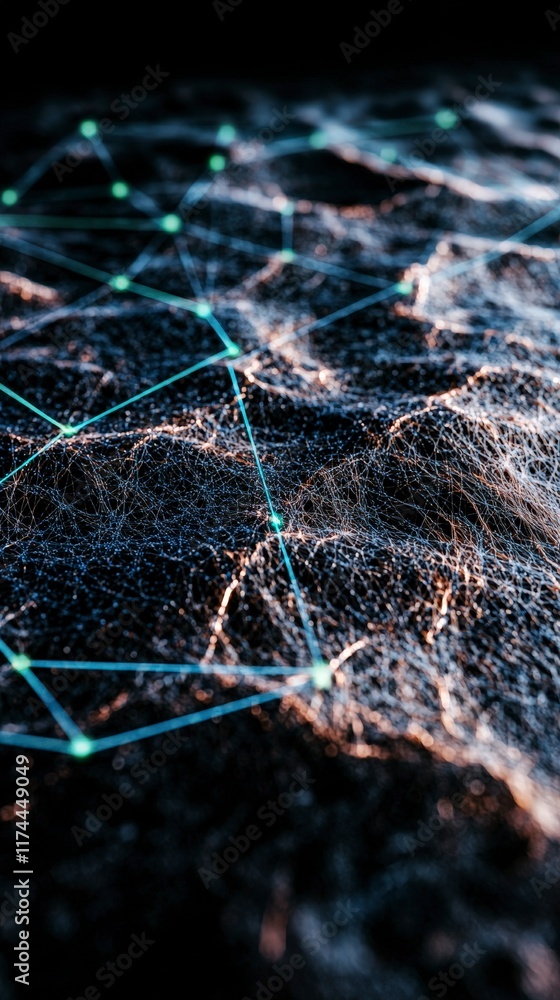 Poster futuristic digital network abstract connectivity global data technology background