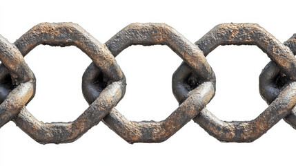 Obraz premium Metal chainlink fence. Vector steel linked chains fencing, enclosure pattern item isolated on white background