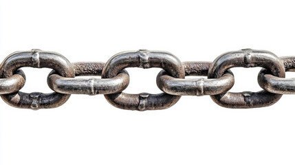 Obraz premium Metal chainlink fence. Vector steel linked chains fencing, enclosure pattern item isolated on white background