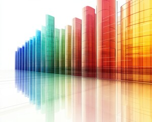 Obraz premium Colorful abstract bars representing data analytics and business performance metrics.