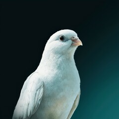 Serene White Bird  Elegant Avian Portrait  Peaceful Dove  Nature Photography