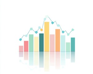 Colorful bar graph depicting data trends and analysis in a modern design.