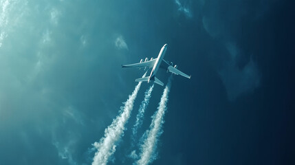 Naklejka premium Air speed plane smoke trail with cloud vector line. 3d white vapor airplane flight condensation fog. Realistic jet vapour track with steam. Gas explosion trace motion in space. Smoky aviation flow