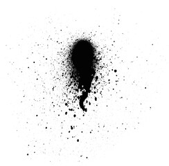 Teardrop Shaped Spray Paint Mark with Splatter Drips