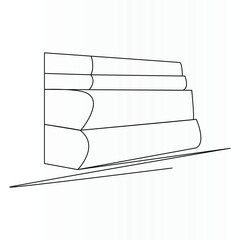 Single line continuous drawing of Opened book with pages one line drawing outline vector art illustration	Continuous single line art drawing of book design 4