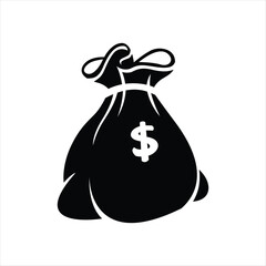 Money Bag Vector Illustration: Financial Wealth Concept