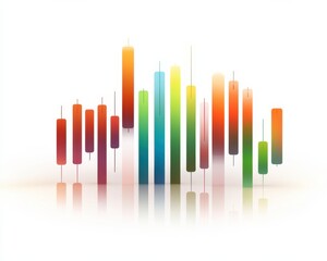 Obraz premium Colorful data visualization with vibrant bars representing dynamic market trends.