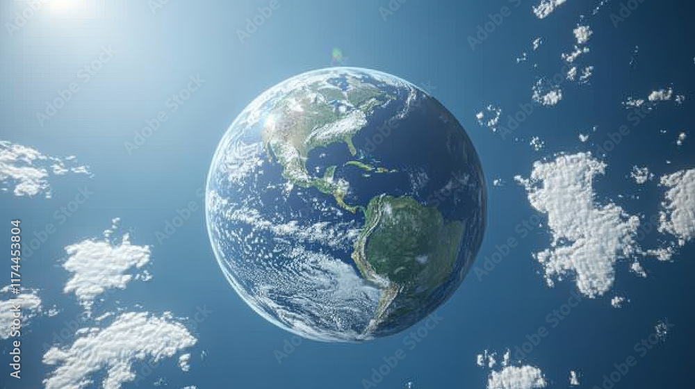 Aufkleber earth planet cartoon 3d turnaround animation sprite sheet. isolated globe model with oceans, mainlan