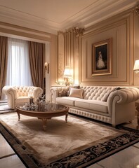 Elegant Luxury Living Room Interior for Modern Home Decor Inspiration