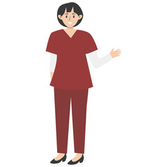 Hospital Staff Character with Smile Expression. National Pharmacist Day. Vector Illustration