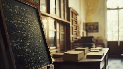 Obraz premium Vintage Classroom: A Glimpse into History's Educational Past
