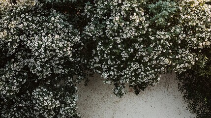 view of a floral arch made with star-like flowers for a romantic wedding ceremony. Aster 