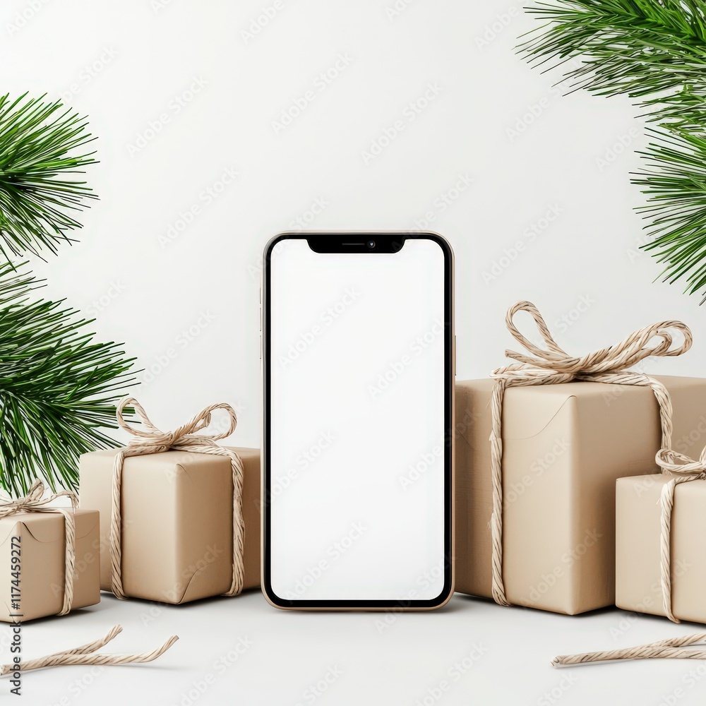 Poster flat smartphone screen with push notifications for black friday sales