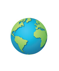 Blue globes with with green continents