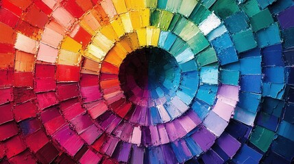 Vivid color wheel abstract design with a vibrant spectrum of hues.
