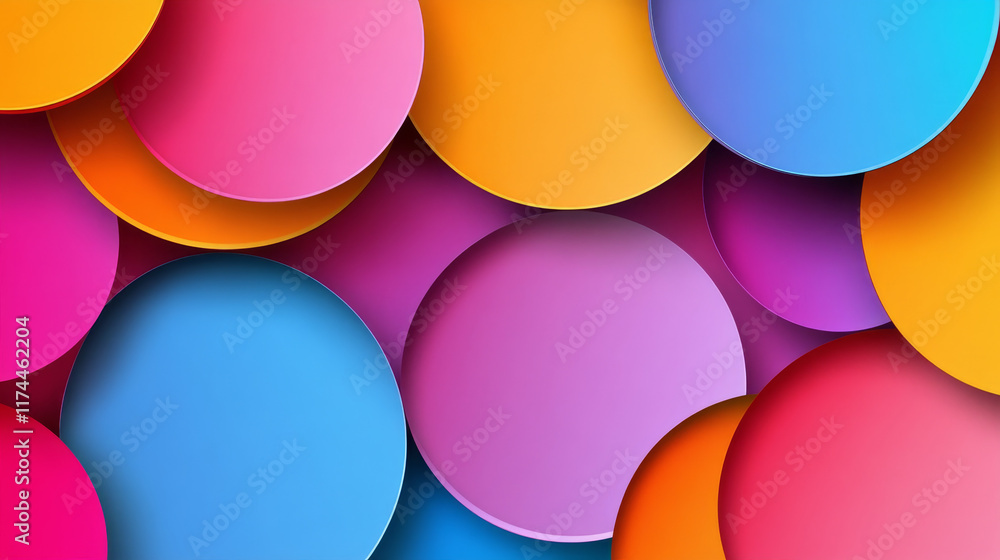Poster circular cut paper layers background. realistic 3d vector geometric radial cutout cardboard backdrop
