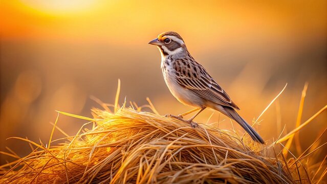 Ashy-crowned Sparrow-Lark Double Exposure, Ajodhya Hills, India - Wildlife Photography