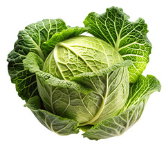 Obraz premium Fresh savoy cabbage. on transparent background. Png File