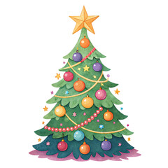 Fototapeta premium christmas tree isolated on white