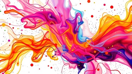 Obraz premium Abstract Art, Colorful, Dynamic, Energy, Psychedelic, Modern, Digital Painting, Vibrant Hues