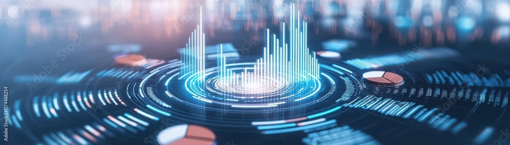 Aufkleber a vibrant, digital representation of sound waves and data visualizations, showcasing modern technolo