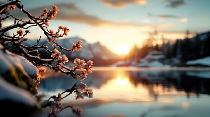 Sunset over a tranquil lake for World Water Day in March.