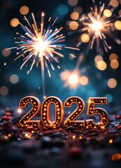 Text "2025" background