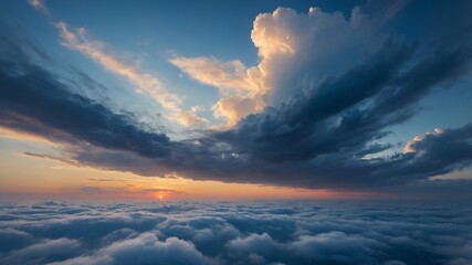 Naklejka premium background image of a collection of clouds at dusk