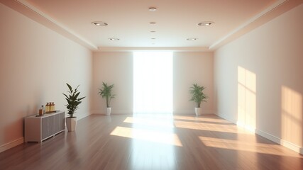 Fototapeta premium AI-Generated Room with Dynamic Light, Sharp Colors, and Mood