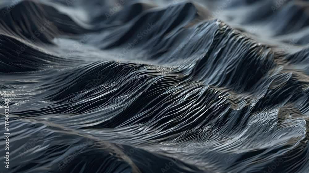 Poster scientific abstraction with futuristic textured tissue waves. tech background with close-up wave bio