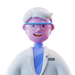 3D Illustration Male Scientist