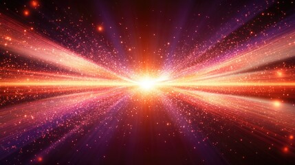 A vibrant explosion of light and color, evoking energy and cosmic phenomena.