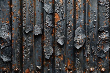 Fototapeta premium Coarse ridged black metal texture