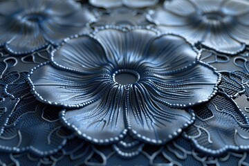 Obraz premium A highly detailed and intricate black lace texture