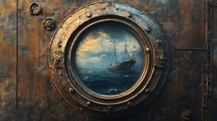 A Glimpse of Adventure Through a Rusty Porthole