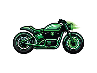 A minimalist, vector illustration of a sleek and streamlined motorcycle. Emphasize the aerodynamic design with sharp angles and smooth curves.